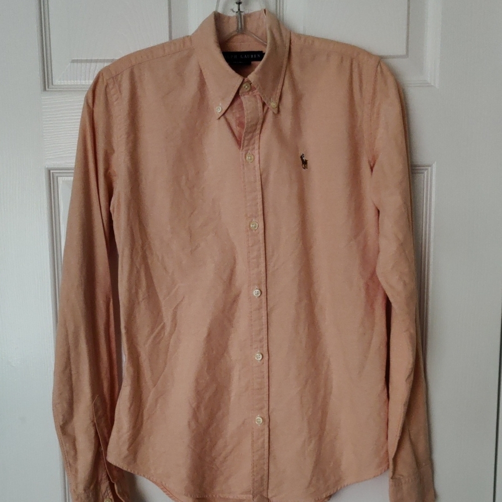 Ralph Lauren Peach Button-Down Shirt - Picture 4 of 5